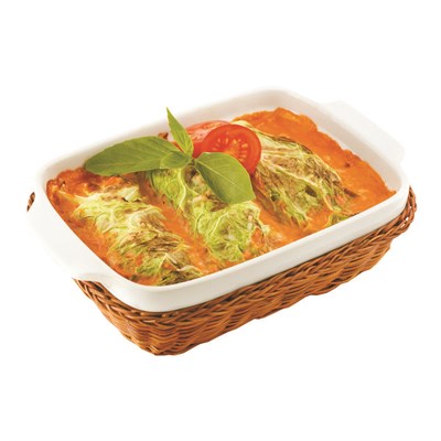 Блюдо фарфоровое для запекания/подачи с плетеной подставкой 22*14*5 см, "Ля Шеф" P.L. Proff Cuisine 99002704