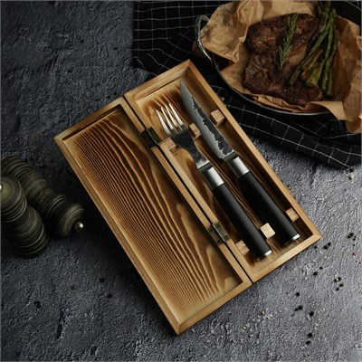 Набор для стейка "Vintage"(нож+вилка),деревянный футляр,  R&D / P.L. - Proff Cuisine 81280114