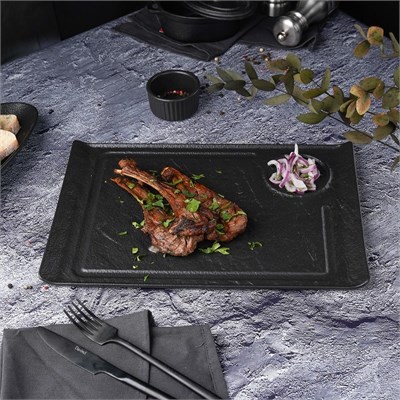 Блюдо для стейка  Black Raw Stellar 35*24*2,2 см, P.L. Proff Cuisine 81223126