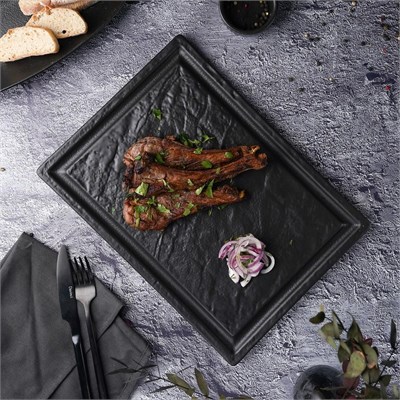 Блюдо для стейка  Black Raw Stellar 33*24*1,7 см, P.L. Proff Cuisine 81223127