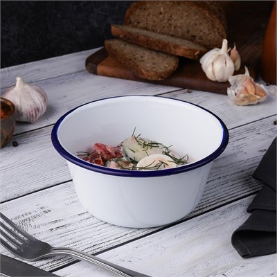 Салатник эмалированный d=14,h=6.5 см, "Blue Rim"  P.L. 81241388