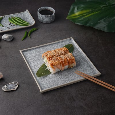 Тарелка квадратная 20,5*20,5 см, Stone Untouched Taiga, P.L. Proff Cuisine 81221857