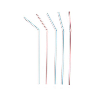 Трубочки для коктейля со сгибом полосатые, 21 см, d 5 мм, 1000 шт 81006403