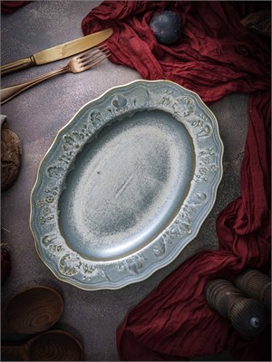 Блюдо овальное 32x24,2 см h 4,7 см, фарфор, Vintage CDF VN 08