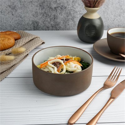 Блюдо/салатник, 600 мл, d= 14cм, h= 6cм,серия "White Matt Taiga"  P.L. 81229040