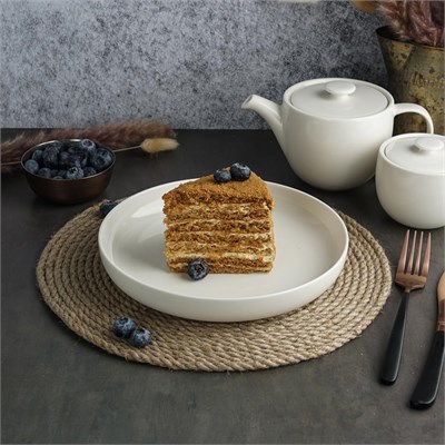 Тарелка c бортом 21,5см, h=3.5см, фарфор "NOBLE" серия "Fine Plus" 81229900