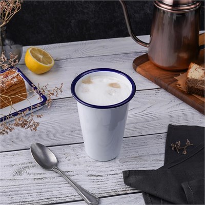 Стакан эмалированный 9,5*5,5*12 см, "Blue Rim"  P.L. 81241406