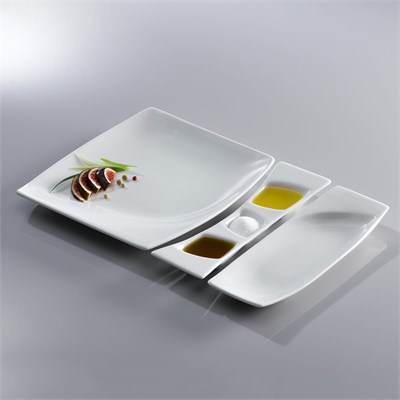 Тарелка RAK Porcelain Mazza прямоугольная, 3 секции, 26*7,5 см 81220691