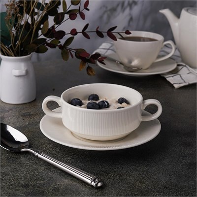 Бульонная пара 290 мл, фарфор "NOBLE" серия "NEO SILK" 81222382 / 81222373