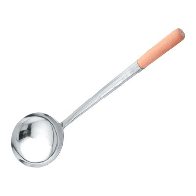 Половник "Китайский" с деревянной ручкой 300 мл, d 12 см, нержавейка, P.L. Proff Cuisine *99004025