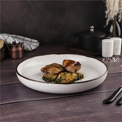 Тарелка с бортом d=25,5 см, фарфор "NOBLE" серия "Grace" 81221673