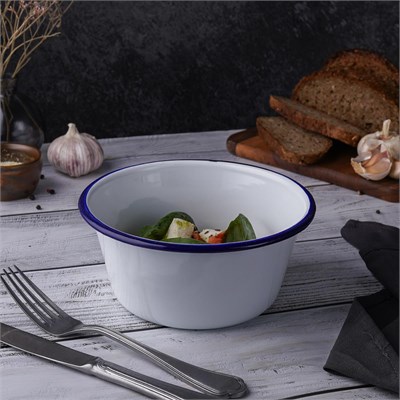 Салатник эмалированный d=16,h=8 см, "Blue Rim"  P.L. 81241389