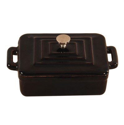 Кастрюлька эмалированная с крышкой, прямоугольная 13*9,5*4,5 см, 300 мл, чугун, P.L. Proff Cuisine 81200328