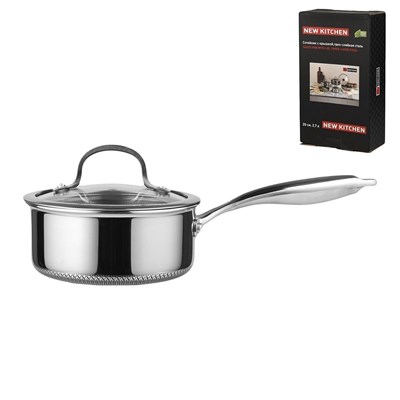 Сотейник с крышкой,трех-слойная сталь, 2.7 л, 20/18,5*9 см,серия "New Kitchen", P.L. 81280244