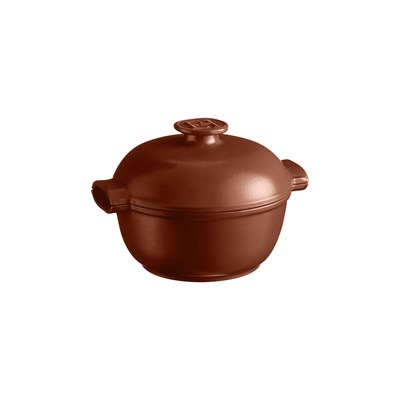 Кастрюля 2,0 л. керам. d=22,5 см. h=18 см. с крышкой (индукция) коричневая Emile Henry /1/ 73806