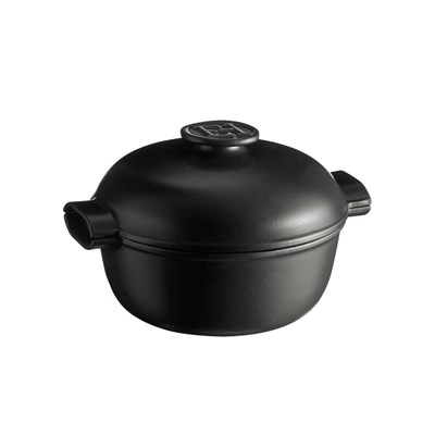 Кастрюля 4,0 л. керам. d=27,0 см. h=20 см. с крышкой (индукция) графитовая Emile Henry /1/ 73807