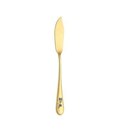 Нож для рыбы 23см, Epsilon matt gold 24k flower, Narin [12] 202465
