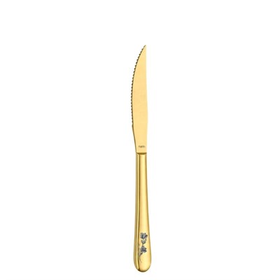 Нож для стейка 22см, Epsilon matt gold 24k flower, Narin [12] 202467
