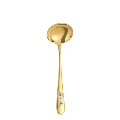 Ложка половник для соуса 20см, Epsilon matt gold 24k flower, Narin [12] 202470