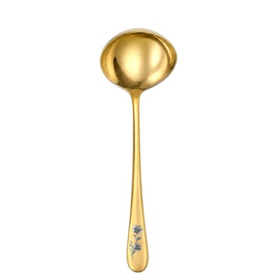 Половник для сервировки 27см, Epsilon matt gold 24k flower, Narin [12] 202474