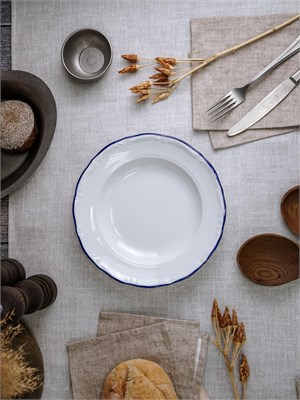 Тарелка глубокая 22 см, кант синий 171922 maria blue