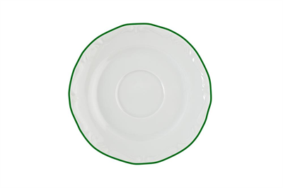 Блюдце 15 см, кант зелёный 131915 maria green