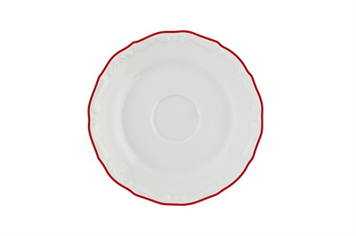 Блюдце 12 см, кант красный 121912 maria red