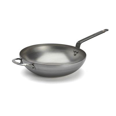 Сковорода Wok d=32 см. h=9,2 см. 4,7 л. белая сталь с 2 ручками De Buyer (5617.32) /1/6/ 75001
