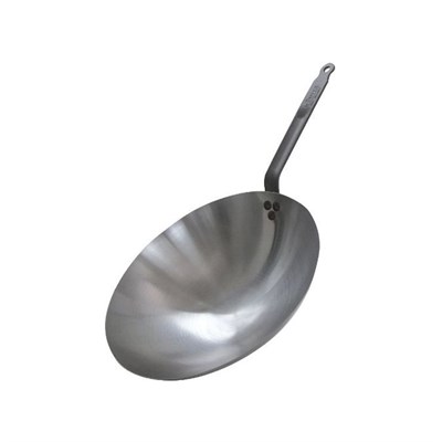 Сковорода Wok d=35,5 см. h=9 см. белая сталь (индукция) Сarbone plus De Buyer /1/3/ 35092
