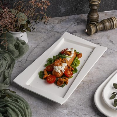 Блюдо прямоугольное со смещенным дном 30,5*18 см, P.L. Proff Cuisine 99000082