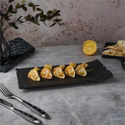 Блюдо прямоугольное 29,5*14,5*2,5 см, серия "Black Raw Wood"  P.L. - ProffCuisine 81229860