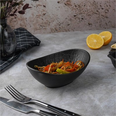 Салатник овальный 350 мл, 16см*11,5 см, h=6 см,серия "Black Raw Wood"  P.L. - ProffCuisine 81229890