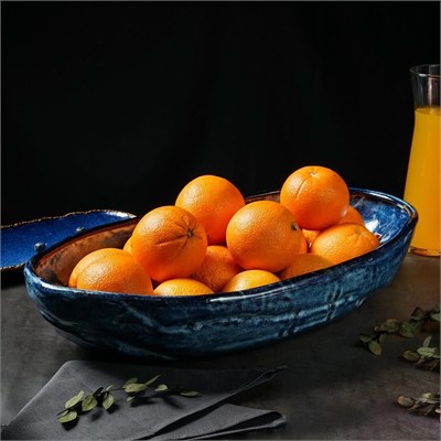 Блюдо 5,5 л, 51*29 см, h=12см, фарфор,серия "Aqua Blue",  P.L. - Proff Cuisine 81222085