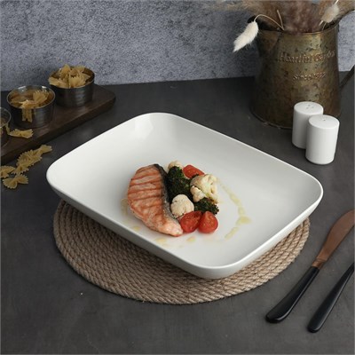 Блюдо прямоугольное 30*22 см, h=4,8см , 1,57л, фарфор "NOBLE" серия "Fine Plus" 81222601