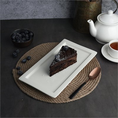 Блюдо прямоугольное 15*27 см, h=2 см, фарфор "NOBLE" серия "Fine Plus" 81222602