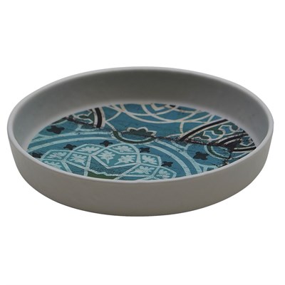 Блюдо,поднос меламиновый 16.4*3.3 см,Damask Blue,  P.L. 81290121
