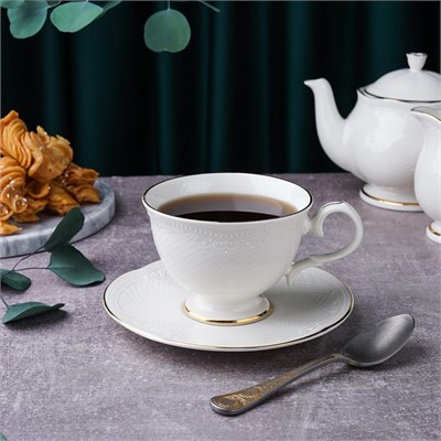 Чайная пара 200 мл, фарфор, "Aristocrat-Gold". Noble 81224335