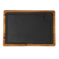 Доска для подачи 33*22 см дерево с чугунной вставкой LAVA [81249977] ри442