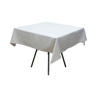Скатерть лен жаккард 1,45х1,95 м серая (калейдоскоп) лен2802