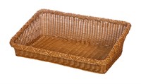 Корзинка пластиковая 600х400х90 мм прямоугольная коричневая [Brown 5533] кт308