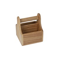 Подставка д/сервировки с ручкой 180х150х150 мм 2 отделения дуб, цвет натуральный [NapkinHolder1518-N] 9717/4