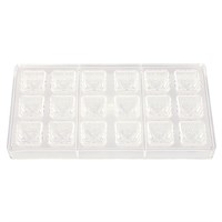 Пластиковая форма "Квадрат с узором" 18 ячеек 30*30*19 мм, P.L. Proff Cuisine 81270034
