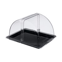 Поднос сервировочный GN 1/2 32,5*26,5 см. поликарбонат, черный, с крышкой Roll-Top GP /1/ 79327