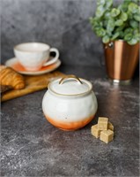 Сахарница,400 мл, фарфор,оранжевый цвет 