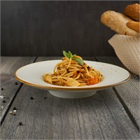 Тарелка глубокая для пасты 150мл, d=21см, h=4 см, фарфор,серия 