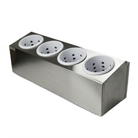 Подставка для столовых приборов (нержавейка) +пластик. стакан 4 отд., 51*15,6см, P.L. Proff Cuisine 92000118