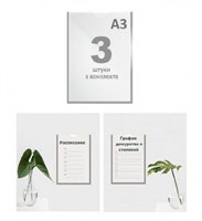 Карман А3 вертикальный плоский набор 3 шт [05AA1236] кл031