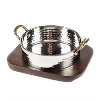 Сковородка Hammered на деревянной подставке, d 14 см, 550 мл,нержавейка, P.L. Proff Cuisine 81240042