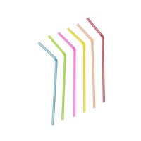 Трубочки для коктейля со сгибом неон, 21 см, d 5 мм, 1000 шт 81006402