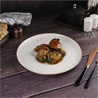 Тарелка гладкая d=26 см, фарфор 